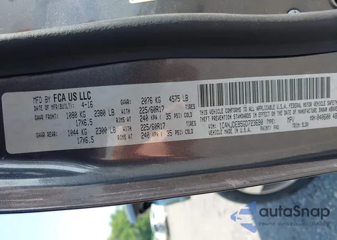 2016 Jeep Compass High Altitude Edition from USA, damaged, VIN 1C4NJDEB5GD723690